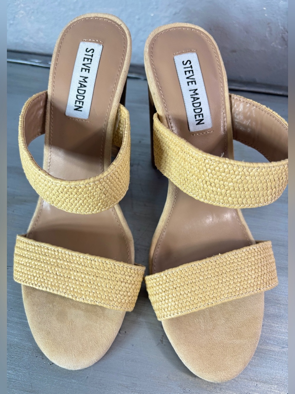 Steve Madden Callen Sandal in Natural Beige Raffia Size 8 1/2 - Picture 10 of 13